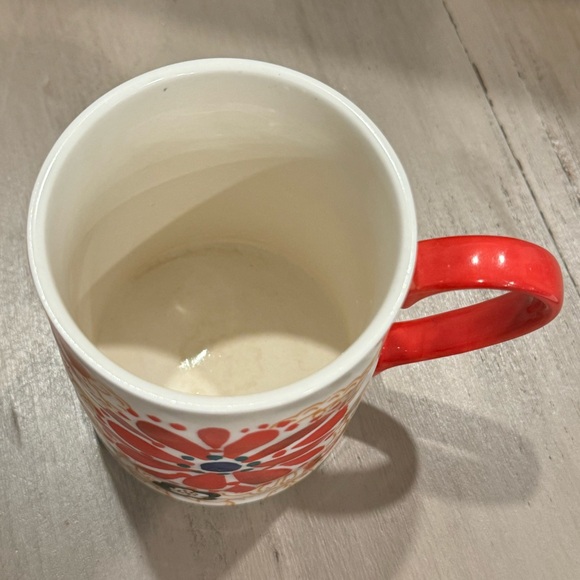Anthropologie Biscuit Red/Orange Floral  Mug- Floral 🌹🌺 💐 - Picture 4 of 5